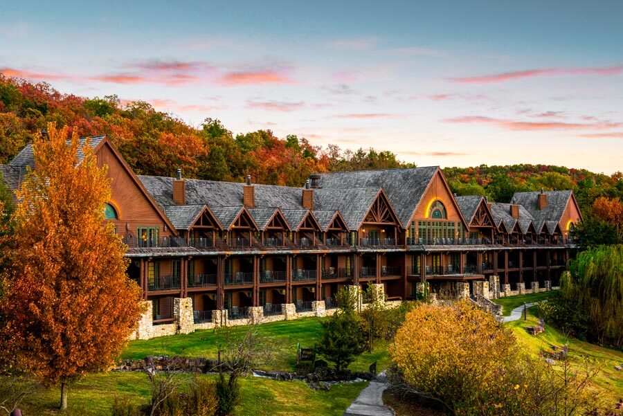 Falls Lodge at Big Cedar where all rooms have a Table Rock lake view from their balcony.