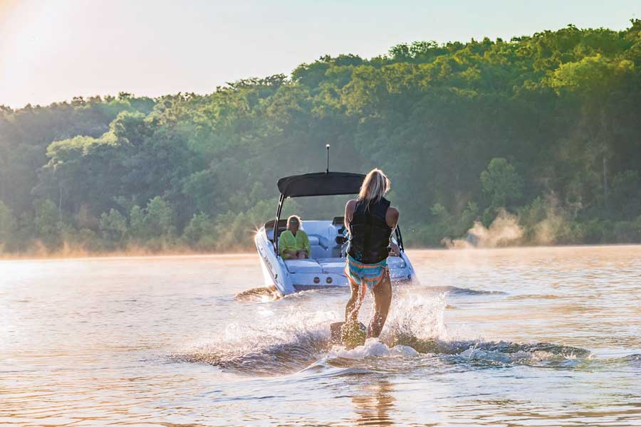 Young Woman water skiing at Table Rock Lake at Big Cedar