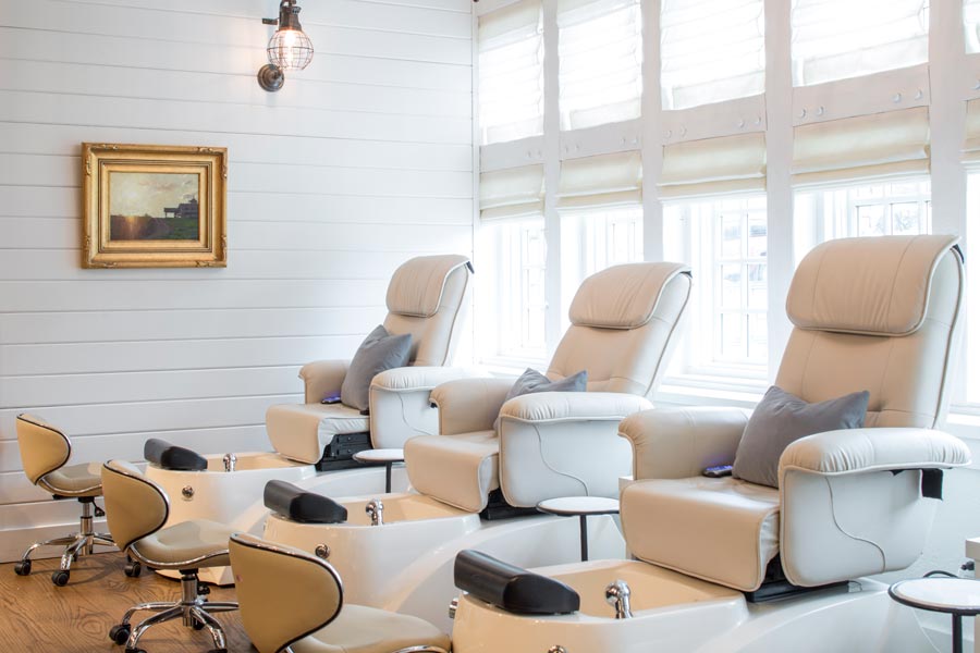 Pedicure chairs at the Cedar Creek Spa at Big Cedar Lodge