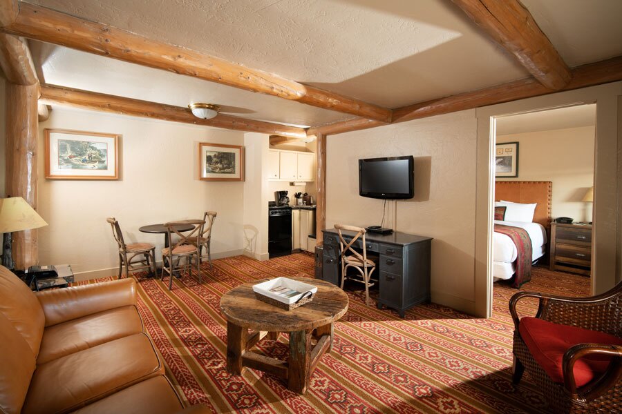 Valley View two bedroom with living space and kitchenette at Big Cedar