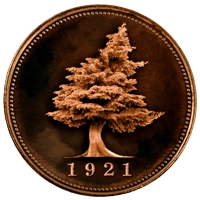 Big Cedar Lodge medallion logo graphic of coin including iconic tree and established date of 1921