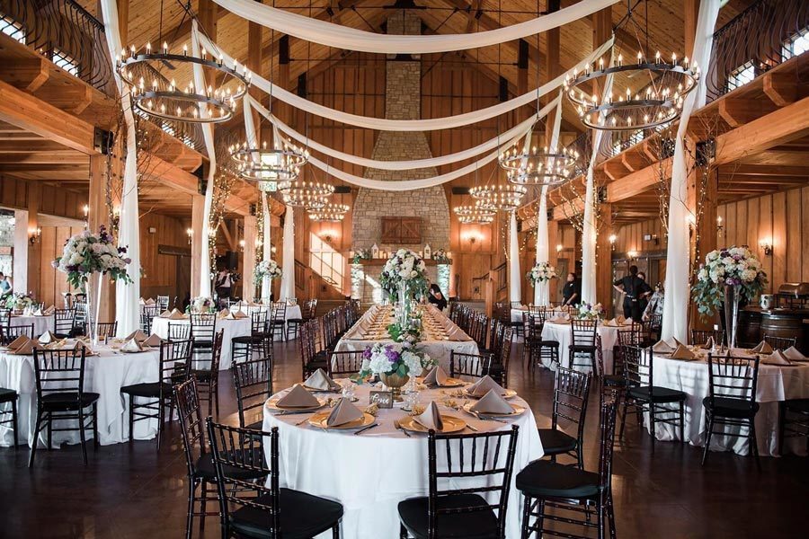 Integrity Hills Stables set up for a wedding reception at Big Cedar