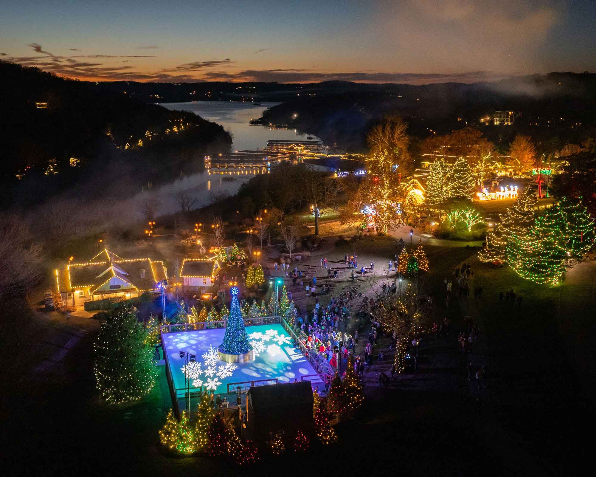 Real ice skating rink and snow tubing at Big Cedar Lodge