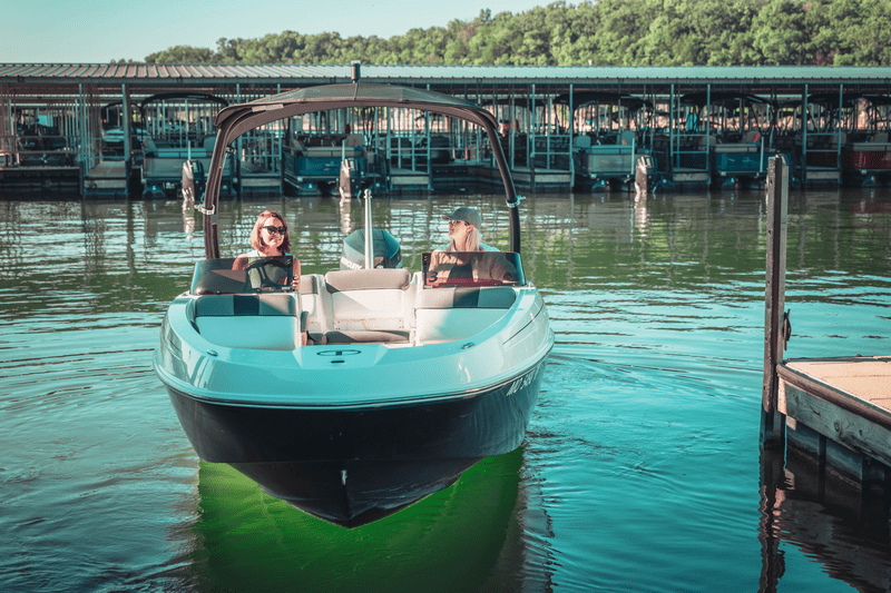 Speed Boat Backing out of boat slip