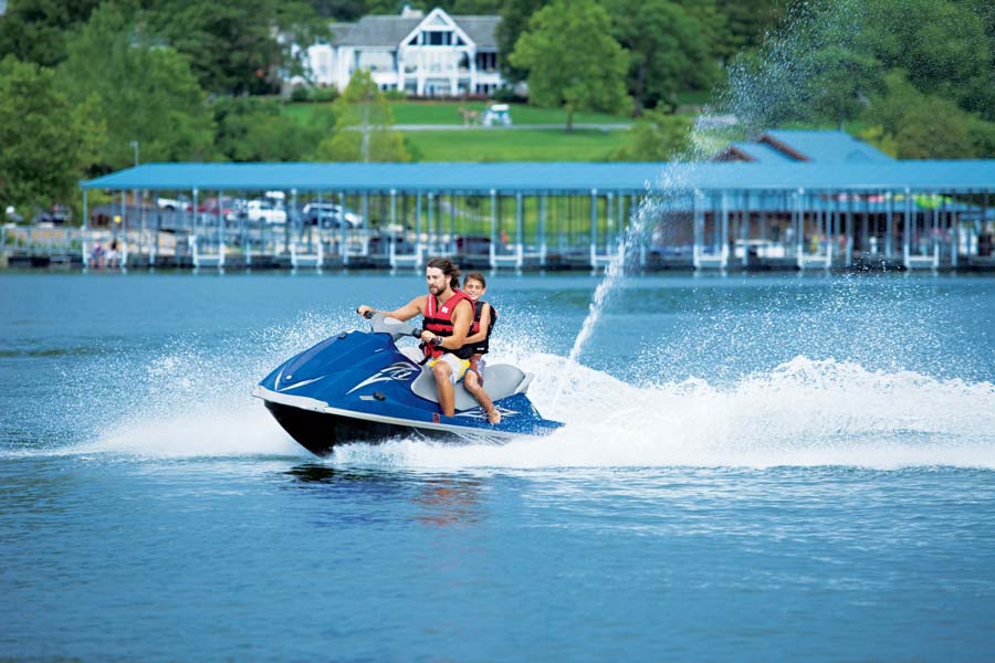 Wave runner on Table Rock Lake at Bent Hook Marina at Big Cedar