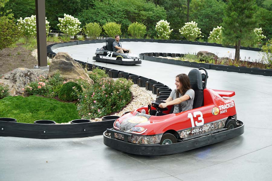 Fun Mountain go-karts for the kid in all of us at Big Cedar where adults can drive the Nascar-inspired track.
