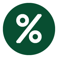 Green percent icon