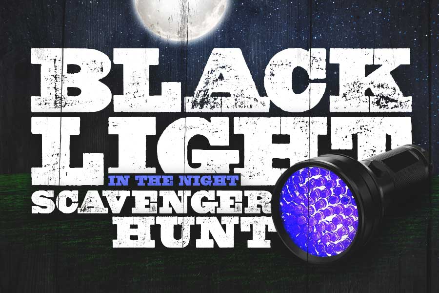 Black Light in the Night Scavenger Hunt Logo
