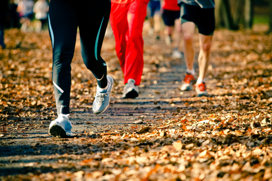 People running in the autumn race