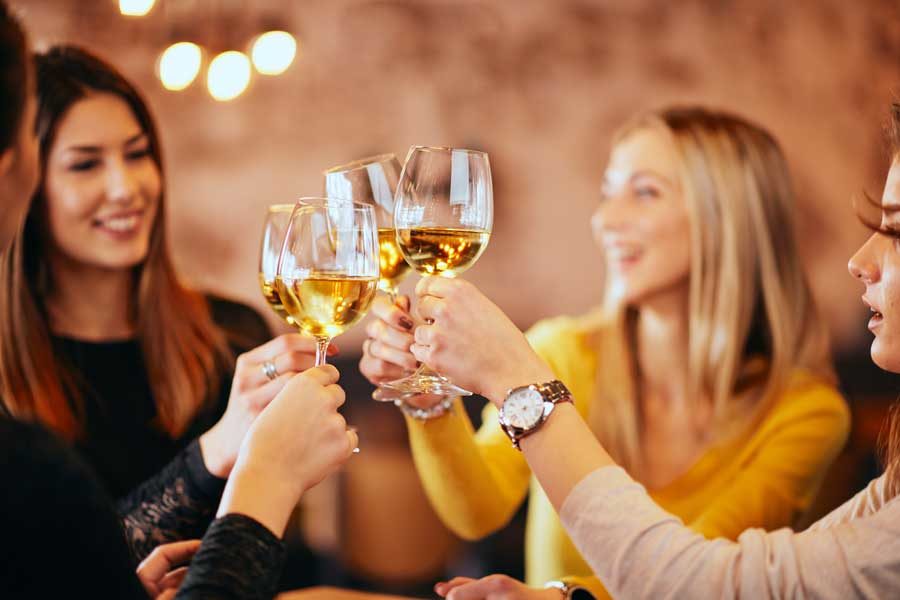 Four ladies enjoying wine