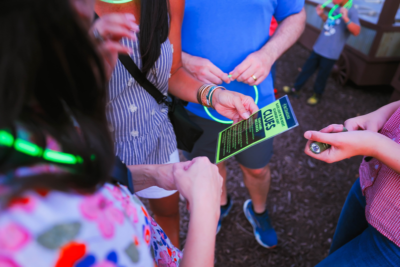 Glow In the Dark Scavenger Hunt reading clues