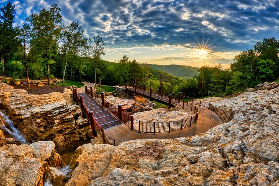 Guided Nature Hike A view of The Lost Canyon Cave & Nature Trail at sunset.