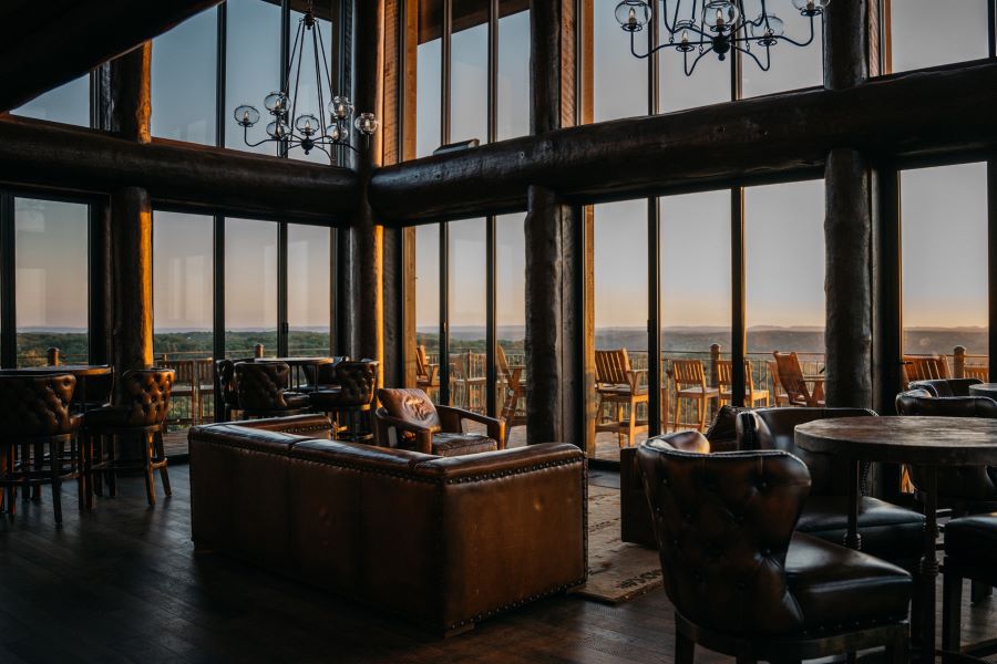 dining area at Thunder Ridge Nature Arena overlooking Ozarks