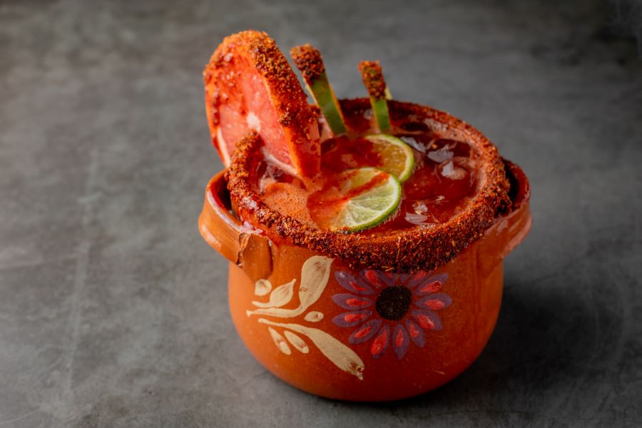 Tequila Cocktail with a custom spice garnish