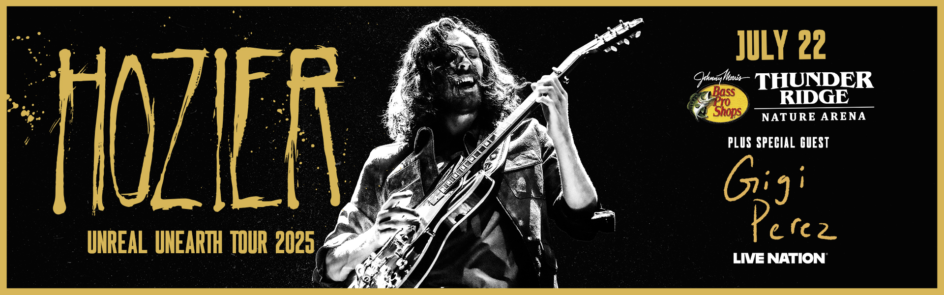 hozier poster for thunder ridge nature arena concert