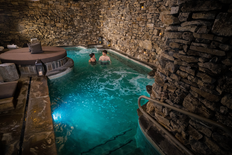 Could enjoying the grotto pull in a stone candle lit room under Cedar Creek Spa