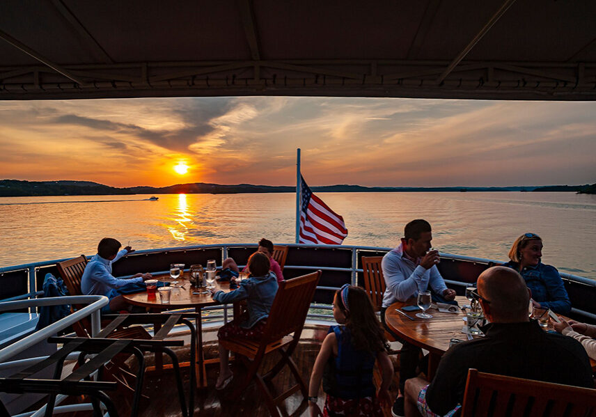 guests enjoy dinner cruise on lady liberty
