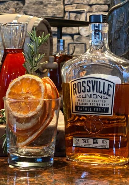 Rossville Bourbon with cocktail ingredients at Top of the Rock