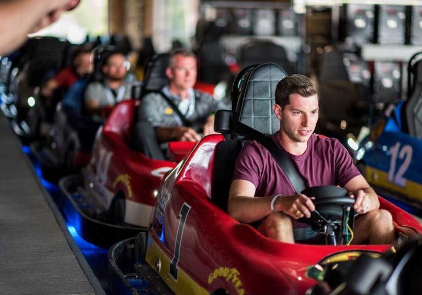 Adults enjoy Go-Karts at Fun Mountain at Big Cedar