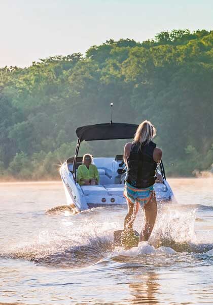 Young Woman water skiing at Table Rock Lake at Big Cedar